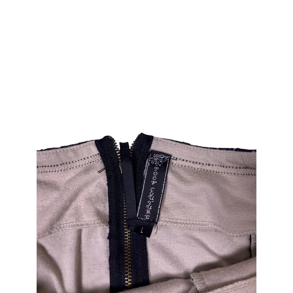 Y2K Cream Black Lace Mini Skirt Women’s Large Straight Zip - Picture 2 of 4